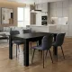 Σετ τραπεζαρία 5τμχ Darlen - Chiara Megapap χρώμα sencron black - ανθρακί 125x72x74εκ.