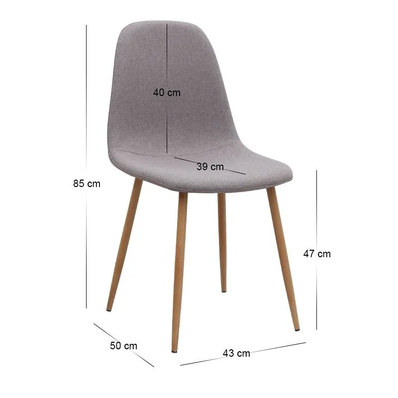 Σετ τραπεζαρία 5τμχ Bohema - Iris Megapap χρώμα ivory/sepet oak - ανοιχτό μπεζ Ø90x77,7εκ.