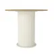 Σετ τραπεζαρία 5τμχ Bohema - Rosa Megapap χρώμα ivory/sepet oak - γκρι Ø90x77,7εκ.