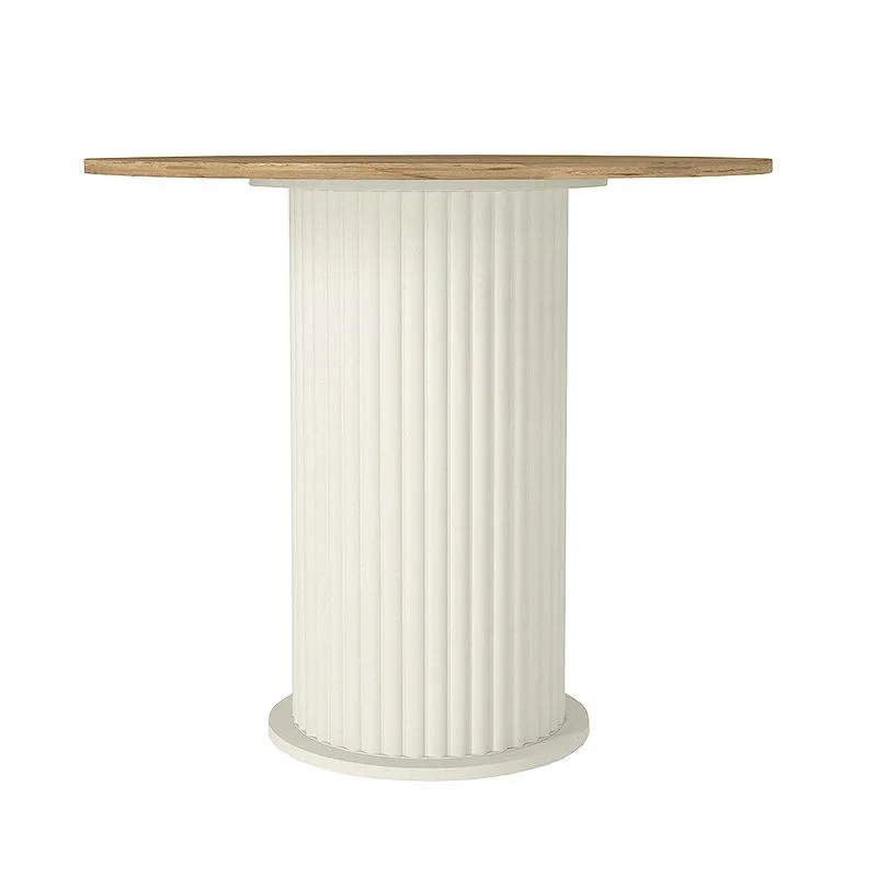 Σετ τραπεζαρία 5τμχ Bohema - Kevin Megapap χρώμα ivory/sepet oak - μόκα Ø90x77,7εκ.