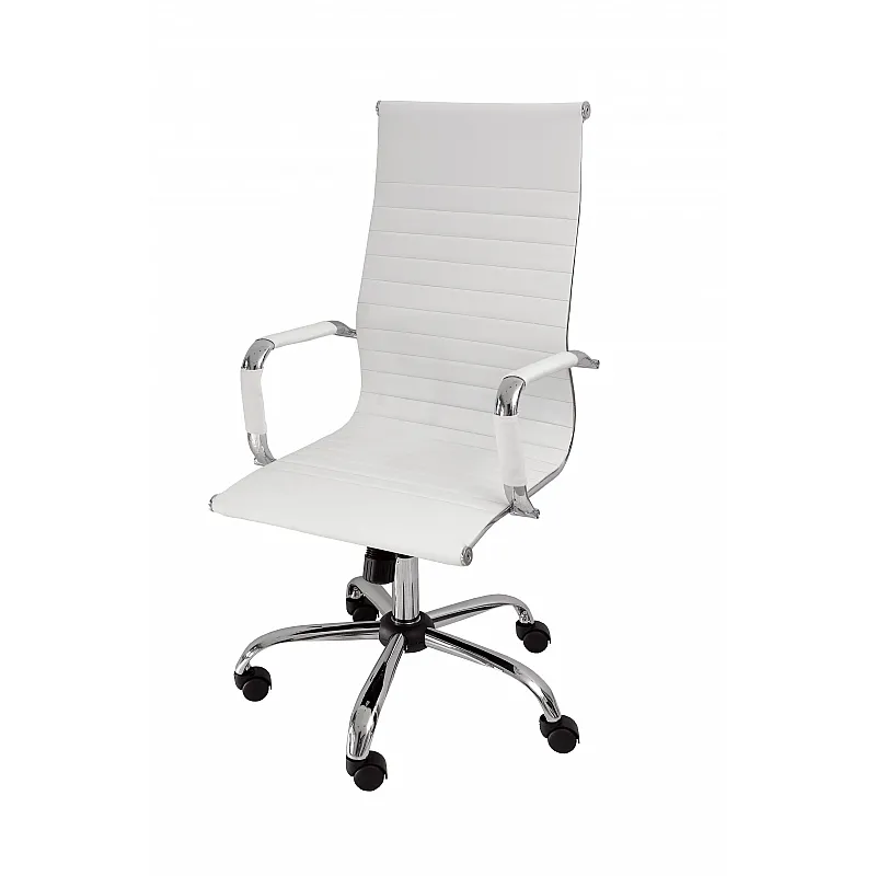 VELCO Pro Systems ΚΑΡΕΚΛΑ ΓΡΑΦΕΙΟΥ ΛΕΥΚΗ ΔΙΕΥΘΥΝΤΟΥ -ΔΙΑΣΤΑΣΕΙΣ: 55x53x105/115cm- ΕΠΙΦΑΝΕΙΑ PU - 66-23539 - Καρέκλες γραφείου