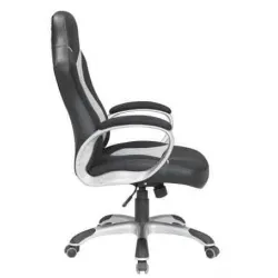 VELCO Pro Systems ΚΑΡΕΚΛΑ ΓΡΑΦΕΙΟΥ  GAMING ΜΑΥΡΗ-ΓΚΡΙ- ΔΙΑΣΤΑΣΕΙΣ: 64x62x110/118cm -ΕΠΙΦΑΝΕΙΑ PU PVC - 66-23591