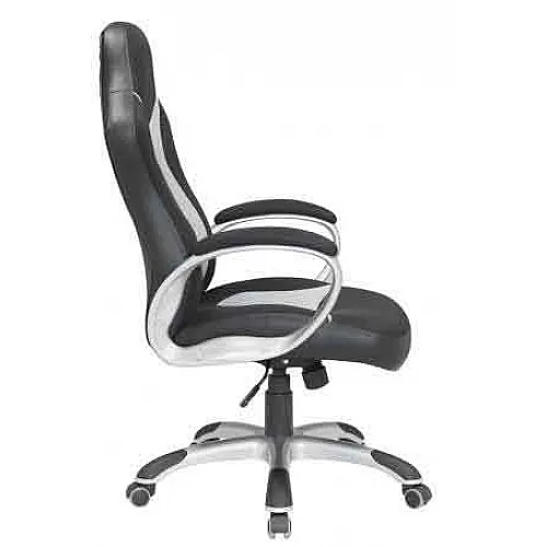 VELCO Pro Systems ΚΑΡΕΚΛΑ ΓΡΑΦΕΙΟΥ  GAMING ΜΑΥΡΗ-ΓΚΡΙ- ΔΙΑΣΤΑΣΕΙΣ: 64x62x110/118cm -ΕΠΙΦΑΝΕΙΑ PU PVC - 66-23591