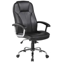 VELCO Pro Systems ΚΑΡΕΚΛΑ ΓΡΑΦΕΙΟΥ ΜΑΥΡΗ -ΔΙΑΣΤΑΣΕΙΣ: 63x69x110/118cm- ΕΠΙΦΑΝΕΙΑ PU - PVC - 66-23614