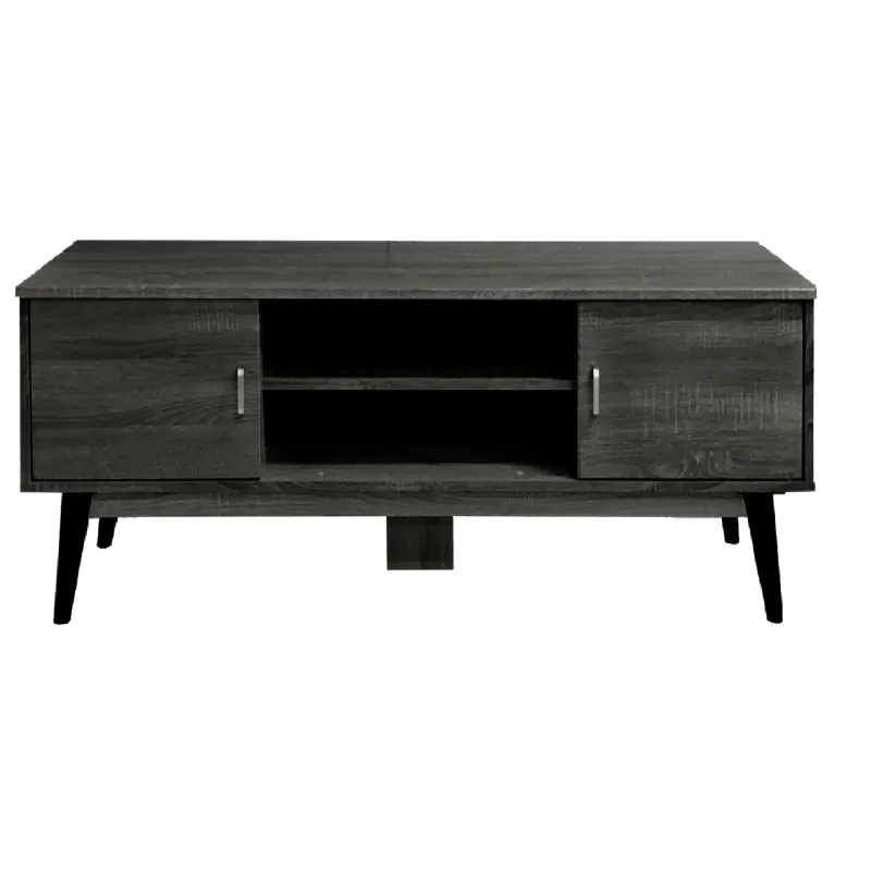 VELCO Pro Systems  ΕΠΙΠΛΟ TV ΜΕ ΔΥΟ ΠΟΡΤΕΣ ΚΑΙ ΤΕΣΣΕΡΙΣ ΘΕΣΕΙΣ 140x38x44 εκ ΓΚΡΙ ΟΞΙΑ - 61-35341-30 - Τραπεζάκια σαλονιού