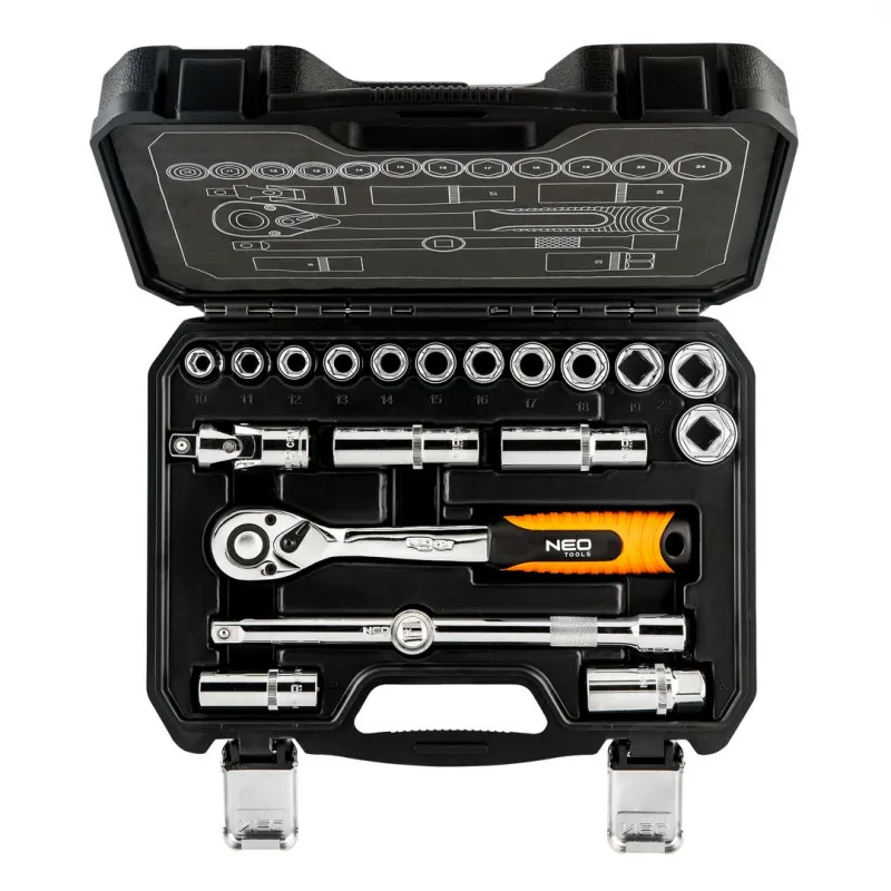 NEO TOOLS Σετ καστάνια - καρυδάκια 1/2  20 τεμ. 08-661 - Εργαλεία Χειρός