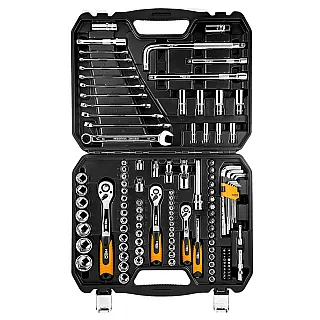 NEO TOOLS Καστάνια  και  Καρυδάκια 1/2'', 3/8   και  1/4'' σετ 126τμχ 08-667