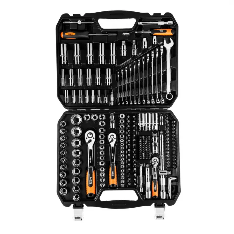 NEO TOOLS Σετ καστάνια με καρυδάκια και κλειδιά 1/2 , 3/8   και  1/4  219 τεμ. 08-671 - Εργαλεία Χειρός