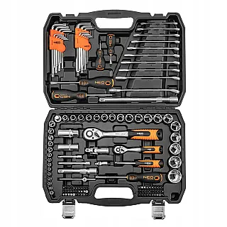 NEO TOOLS Καστάνια καρυδάκια 1/4   και  1/2  και εργαλεία χειρός σετ 138τεμ 10-208