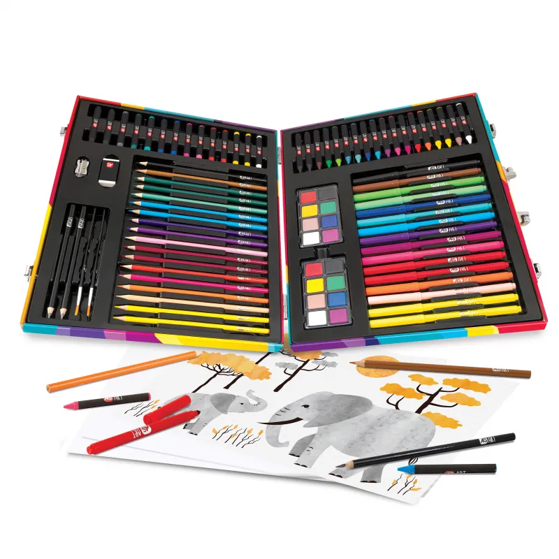 AS Κασετίνα Ζωγραφικής Ξύλινη Deluxe Rainbow Με 100 Αξεσουάρ Για 3+ Χρονών