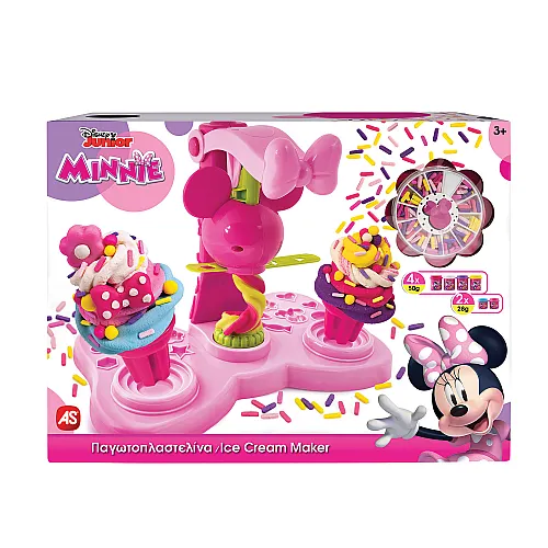 AS Πλαστελίνη Disney Minnie Παγωτοπλαστελίνα Με 6 Βαζάκια-Καπάκια Καλουπάκια 256g & Sprinkles Για 3+