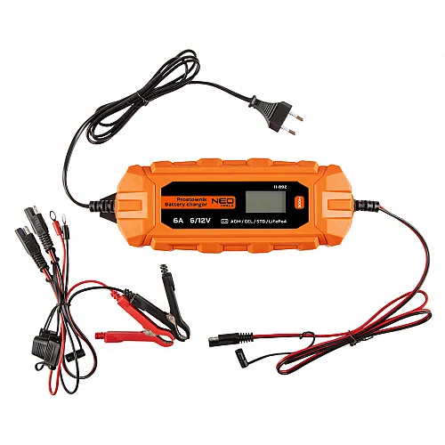 NEO TOOLS Φορτιστής - Συντηρητής μπαταριών αυτόματος 6/12V-6A 11-892