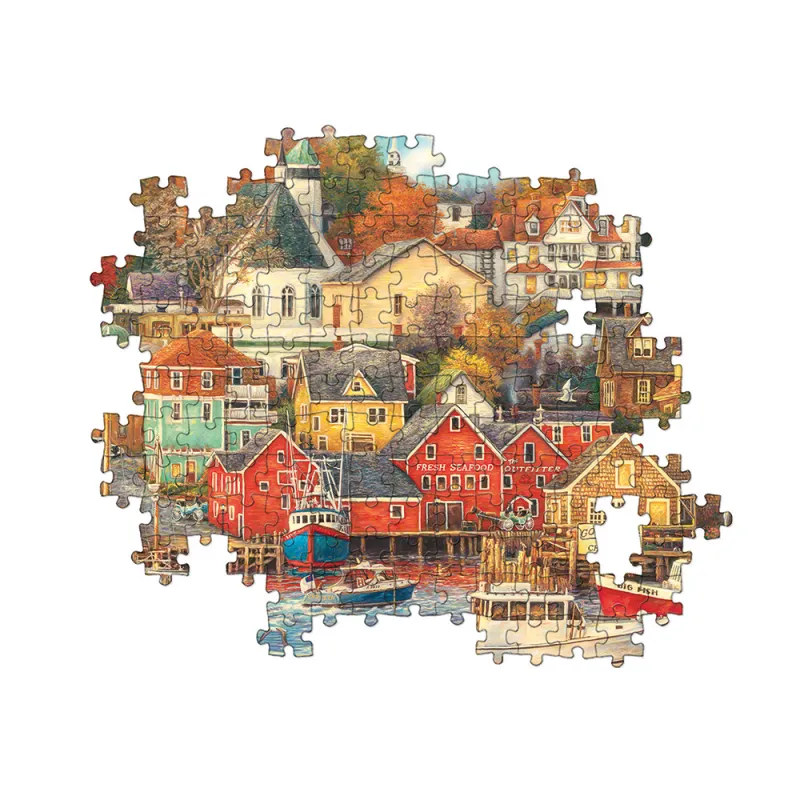 Clementoni Παζλ High Quality Collection Λιμάνι Παλιάς Καλής Εποχής 1500 τμχ - Compact Box