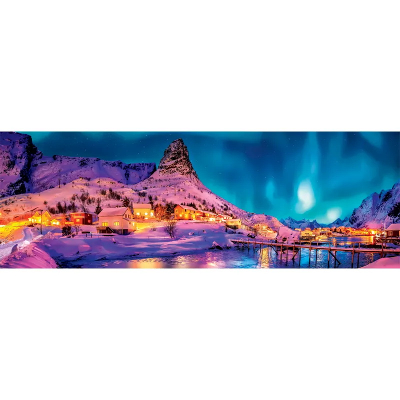 Clementoni Παζλ Panorama High Quality Collection Πολύχρωμη Νύχτα Στα Νορβηγικά Νησιά 1000 τμχ