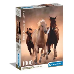 Clementoni Παζλ High Quality Collection Άλογα 1000 τμχ - Compact Box