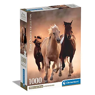 Clementoni Παζλ High Quality Collection Άλογα 1000 τμχ - Compact Box