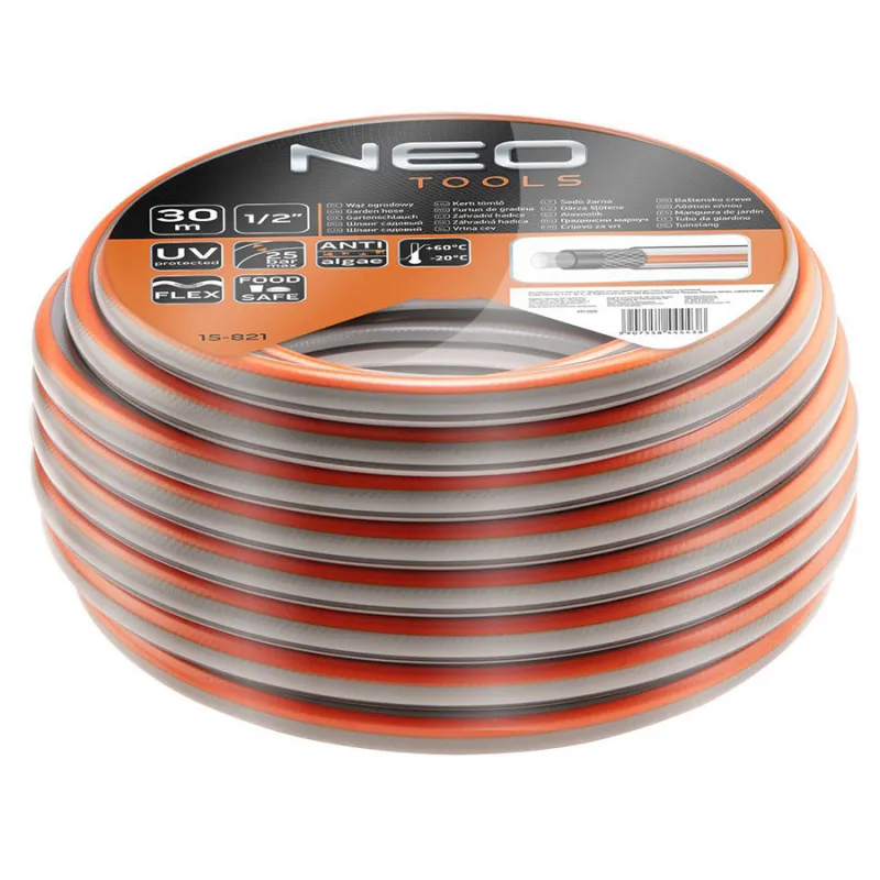 NEO TOOLS Λάστιχο ποτίσματος OPTIMA 1/2  30m 15-821 - Λάστιχα Ποτίσματος