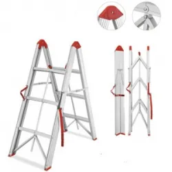 Inox Kiss LAD905 Αναδιπλούμενη Σκάλα Αλουμινίου διπλή 2x5 Σκαλιά