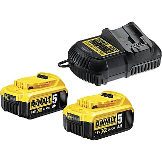 DEWALT XR Li-Ion Σετ φορτιστής και 2 μπαταρίες 18V 5.0Ah DCB115P2