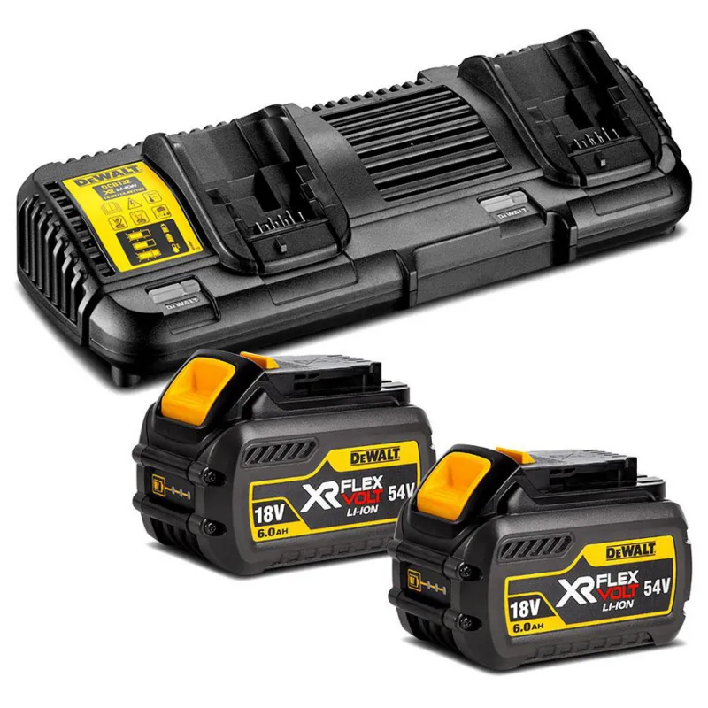DEWALT Φορτιστής διπλής θύρας και 2 μπατ. 54V 6.0Ah DCB132T2 - Μπαταρίες - φορτιστές