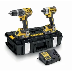 DEWALT Σετ Brushless Δραπ/δο Kρουστικό και Παλμικό Kατσαβίδι 3 ταχυτ. 18V 2x5.0Ah DCK266P2