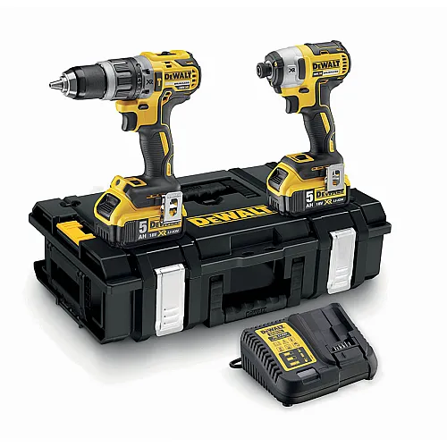 DEWALT Σετ Brushless Δραπ/δο Kρουστικό και Παλμικό Kατσαβίδι 3 ταχυτ. 18V 2x5.0Ah DCK266P2