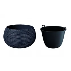 PROSPERPLAST Γλάστρα Splofy Bowl Ανθρακί 9 lt DKSP370-S433