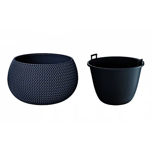 PROSPERPLAST Γλάστρα Splofy Bowl Ανθρακί 9 lt DKSP370-S433