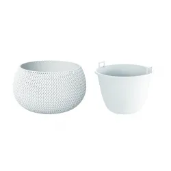 PROSPERPLAST Γλάστρα Splofy Bowl Λευκό 9 lt DKSP370-S449