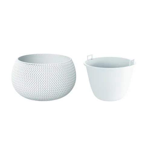 PROSPERPLAST Γλάστρα Splofy Bowl Λευκό 9 lt DKSP370-S449