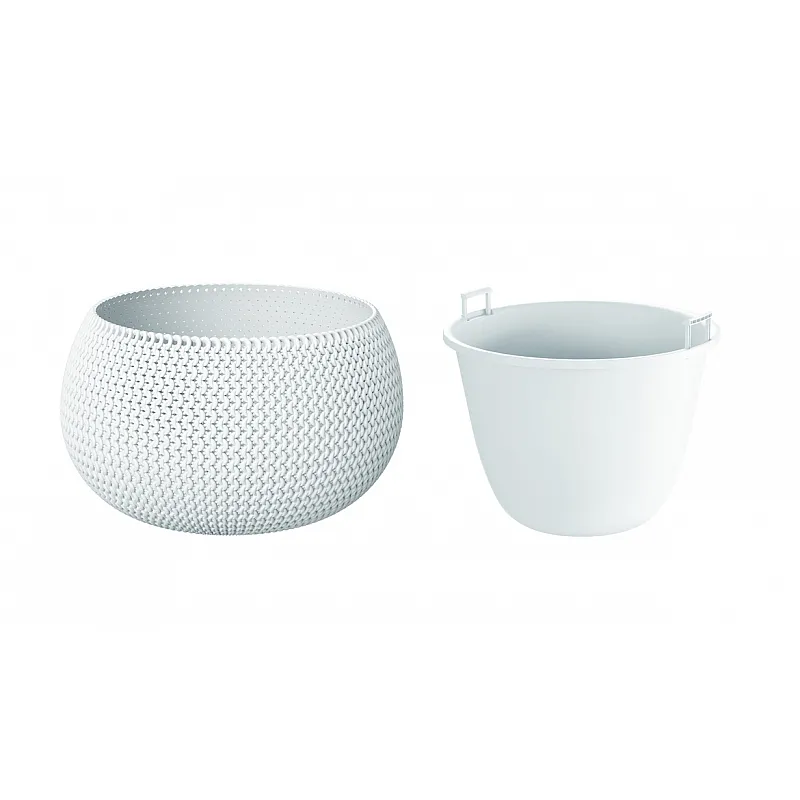 PROSPERPLAST Γλάστρα Splofy Bowl Λευκό 9 lt DKSP370-S449 - Γλάστρες - Πιατάκια
