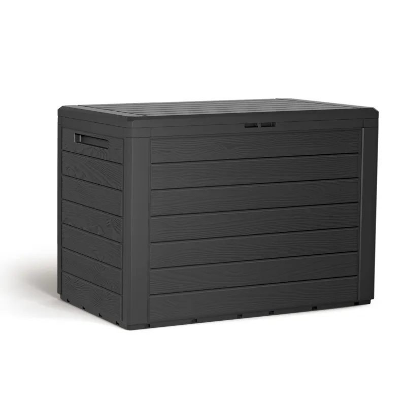 PROSPERPLAST Μπαούλο Αποθήκευσης Woodebox Ανθρακί 190lt MBWL190-S433 - Μπαούλα