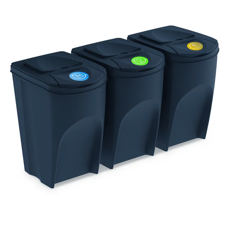 PROSPERPLAST Πλαστικοί Κάδοι Sortibox Set 3x35 lt IKWB35S3-S433 - Διαχείριση Απορριμμάτων