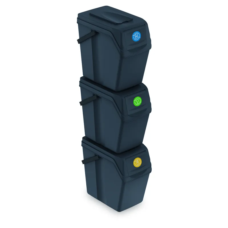 PROSPERPLAST Πλαστικοί Κάδοι Sortibox Set 3x25 lt IKWB25S3-S433 - Διαχείριση Απορριμμάτων