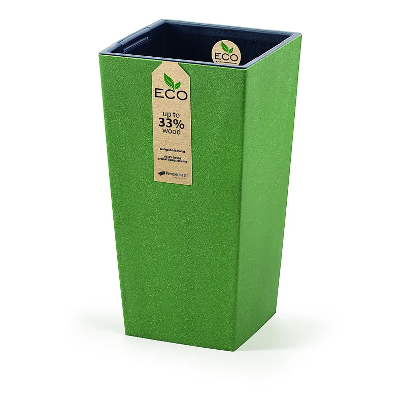 PROSPERPLAST Γλάστρα Urbi Square Eco 2 σε 1 Πράσινη 32/92lt DURS400W-2262U - Γλάστρες - Πιατάκια