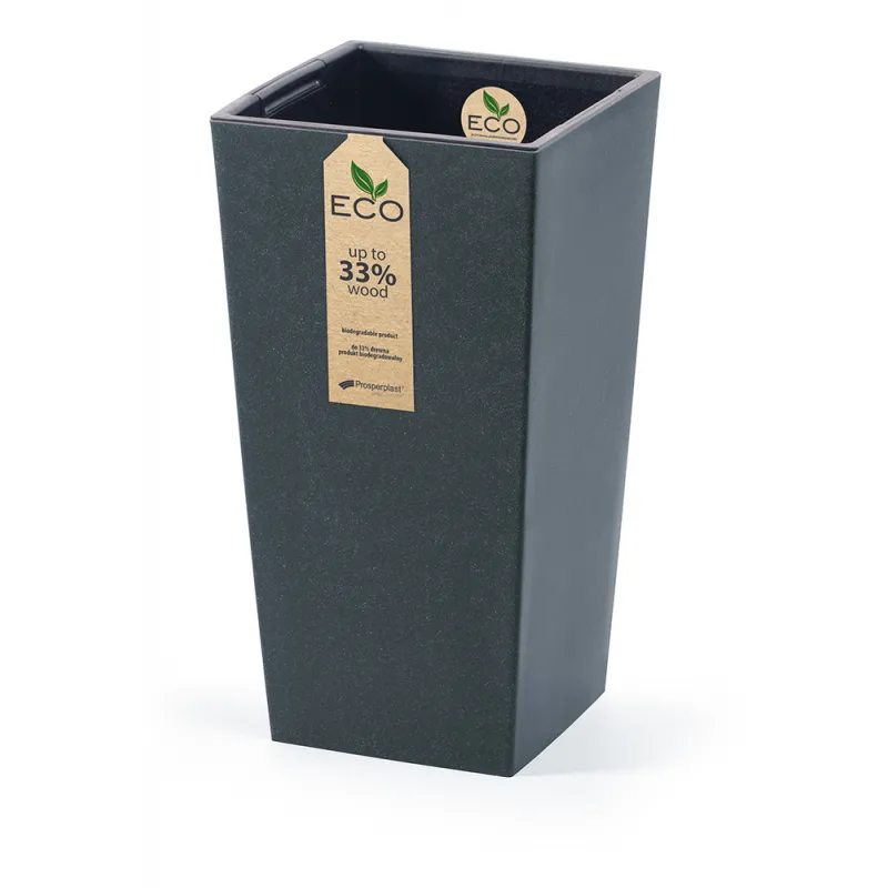 PROSPERPLAST Γλάστρα Urbi Square Eco 2 σε 1 Ανθρακί 32/92lt DURS400W-S433 - Γλάστρες - Πιατάκια