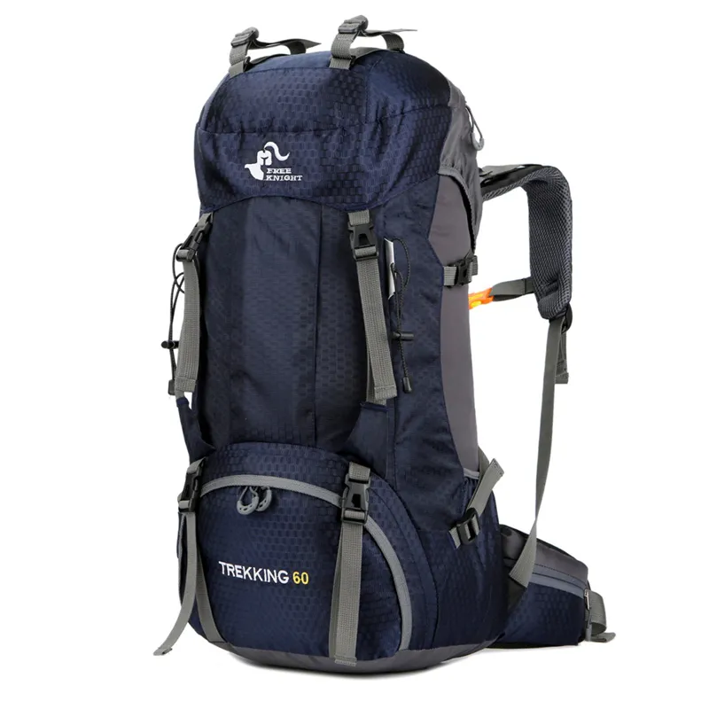 OEM Σακίδιο πεζοπορίας, αδιάβροχο Daypack 60L Camping 0395 σκούρο μπλε - Ορειβατικά σακίδια