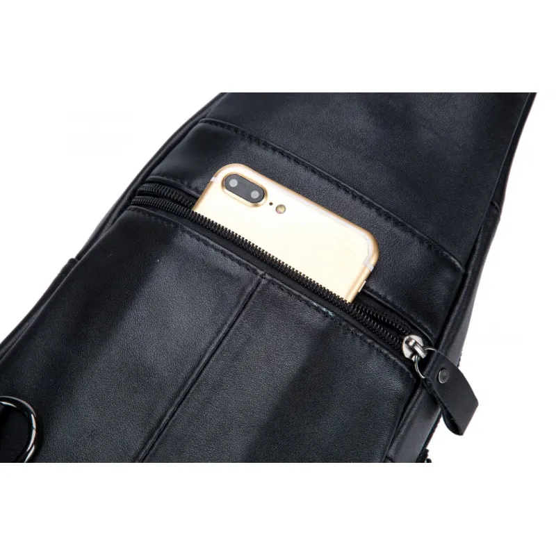 Δερμάτινο τσαντάκι body Bull Captain XB 129 μαύρο - Δερμάτινα τσαντάκια crossbody