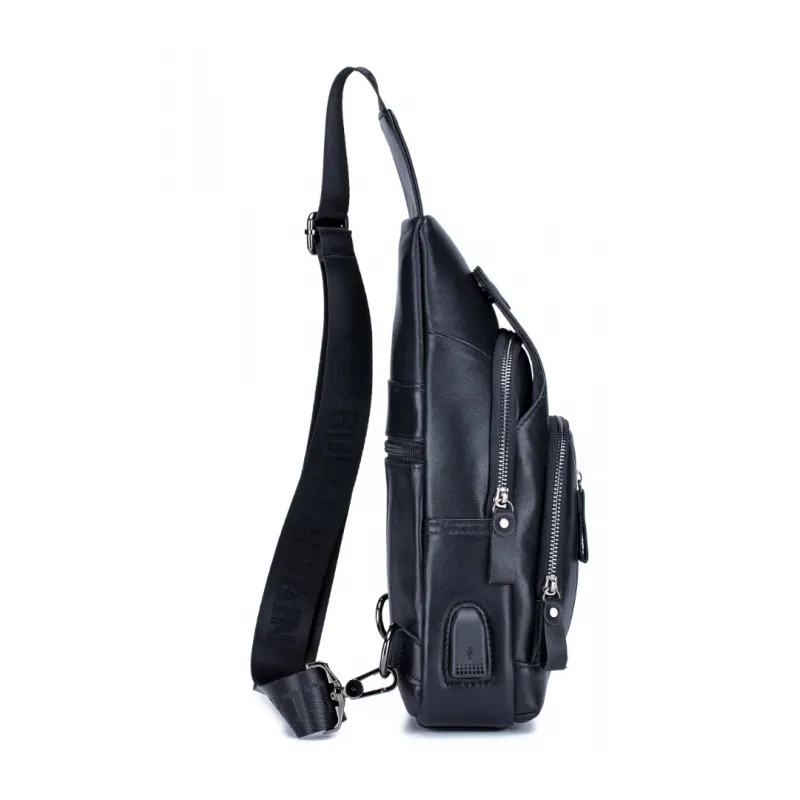 Δερμάτινο τσαντάκι body Bull Captain XB 129 μαύρο - Δερμάτινα τσαντάκια crossbody