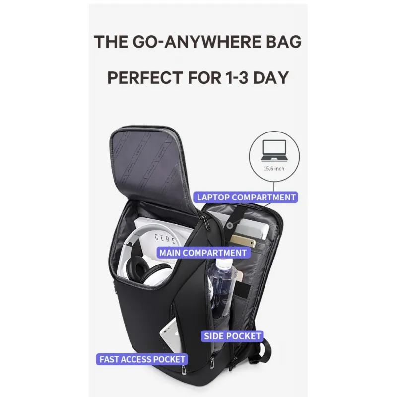 Σακίδιο πλάτης 24L Laptop 15,6” Bange 2517 μαύρο - Σακίδια Πλάτης
