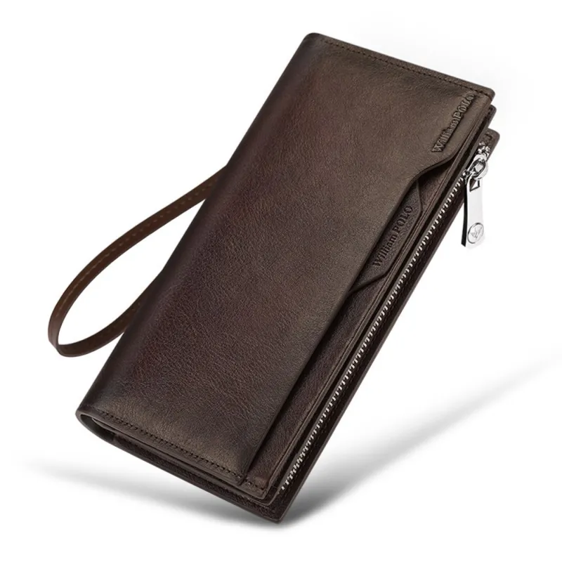 Δερμάτινο Ανδρικό πορτοφόλι William Polo 211566 dark brown - Δερμάτινα ανδρικά πορτοφόλια