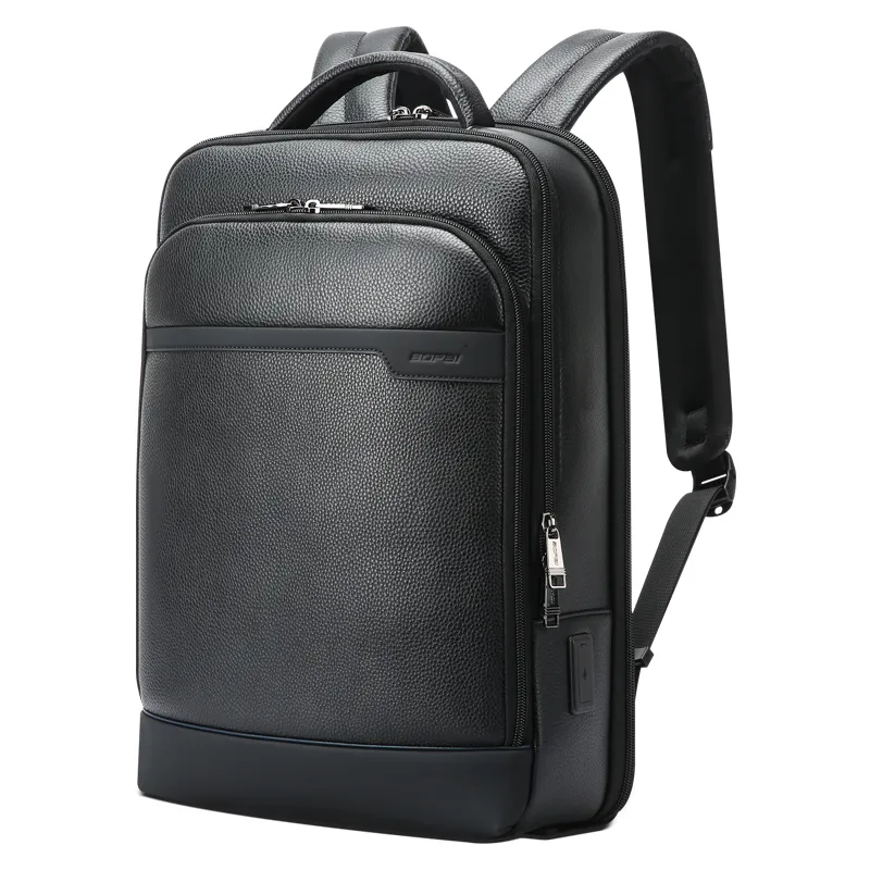 Δερμάτινο Σακίδιο πλάτης Αντικλεπτικό 24L Laptop 15,6” Bopai 61-122391 μαύρο - Δερμάτινα σακίδια πλάτης