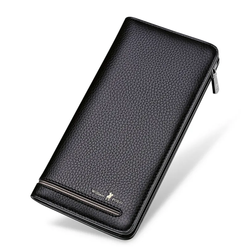Δερμάτινο Ανδρικό πορτοφόλι William Polo 195191 black - Δερμάτινα ανδρικά πορτοφόλια