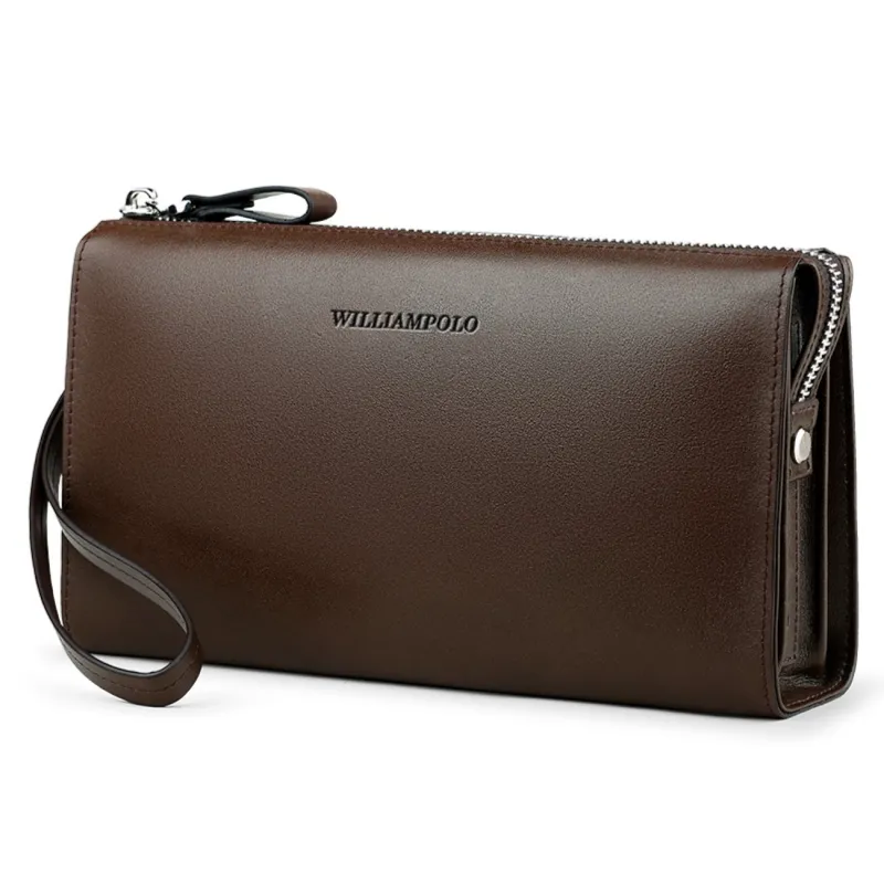 Δερμάτινο Ανδρικό πορτοφόλι William Polo 197 brown - Χειρός/Νεσεσέρ