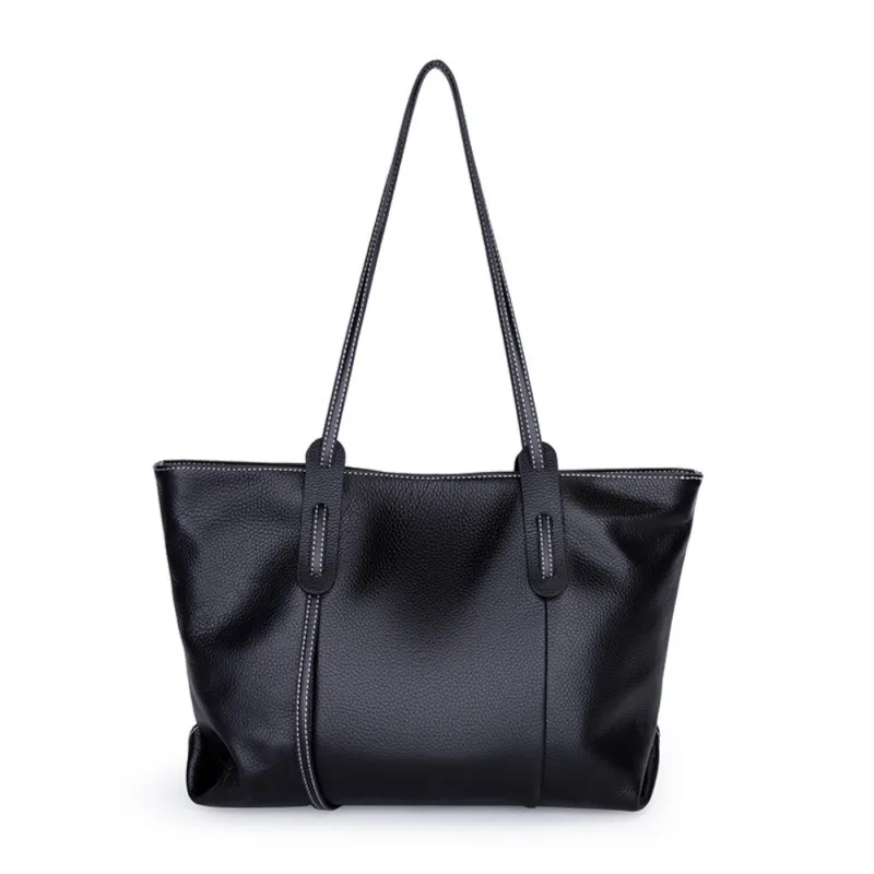 Δερμάτινη Γυναικεία Τσάντα Shopper Ώμου Cardinal 6334 black - Τσάντες Γυναικείες Ώμου/Χειρός