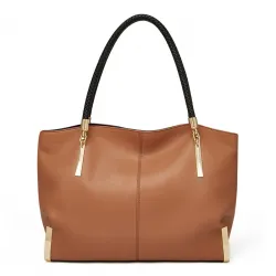 Δερμάτινη Γυναικεία Τσάντα Shopper  Ωμου Foxer 938032F καφέ