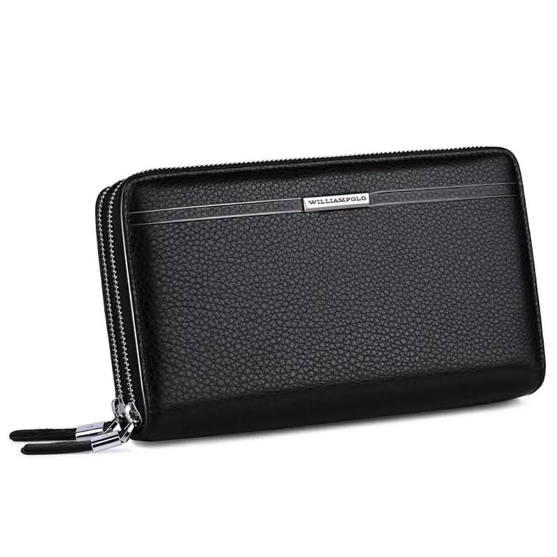 Δερμάτινο Ανδρικό πορτοφόλι William Polo 163(LARGE) black - Χειρός/Νεσεσέρ