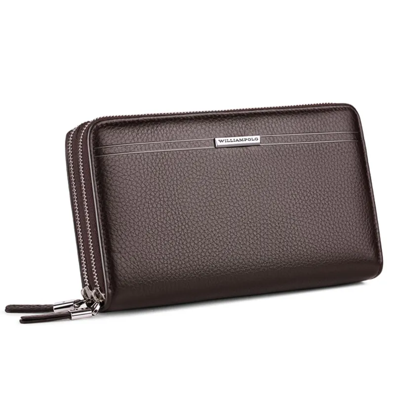 Δερμάτινο Ανδρικό πορτοφόλι William Polo 163(LARGE) brown - Χειρός/Νεσεσέρ