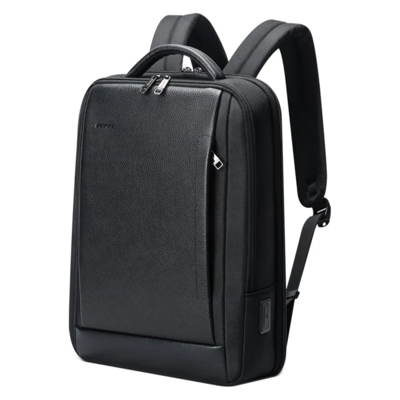 Σακίδιο πλάτης Αντικλεπτικό/Δέρμα  24L Laptop 15,6” Bopai 61-122631C μαύρο - Δερμάτινα σακίδια πλάτης
