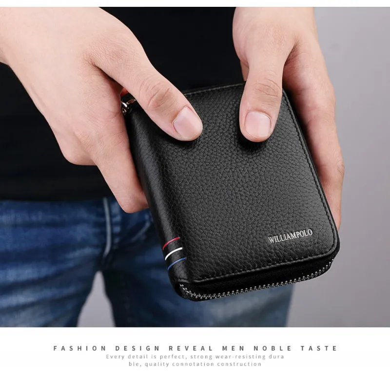 Δερμάτινη Αντρική Καρτοθήκη William Polo 236 black